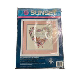 Sunset Counted Cross Stitch Kit "Mothers Hand And Heart" crafting yarn